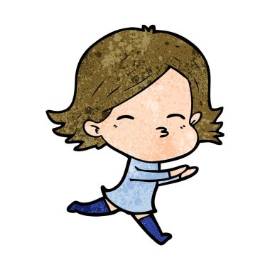 Çizgi filmdeki kadının vektör çizimi