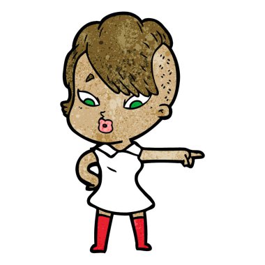 vektör çizim karikatür sürpriz kız