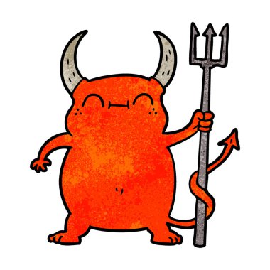 vektör çizim karikatür şeytan