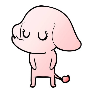 vektör çizim sevimli çizgi fil