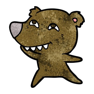 Diş gösterilen çizgi film ayı