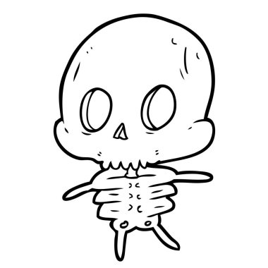 sevimli çizgi iskelet vektör çizim