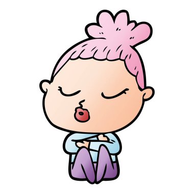 vektör çizim karikatür sakin kadın