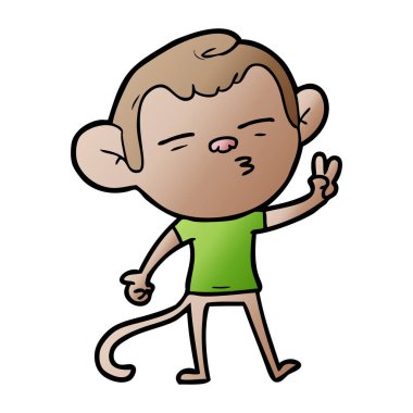 Çizgi film maymununun vektör çizimi