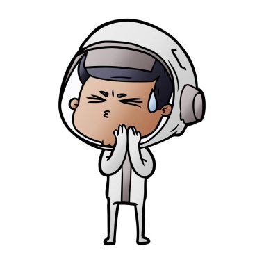 vektör çizim karikatür astronot vurguladı
