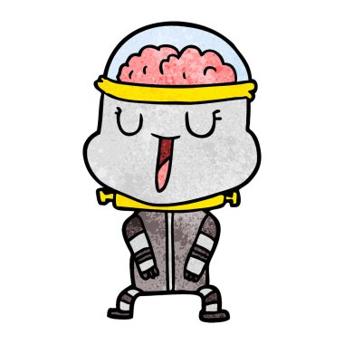 mutlu karikatür robot vektör çizim