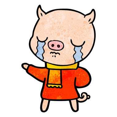 ağlayan domuz eşarp çizgi film