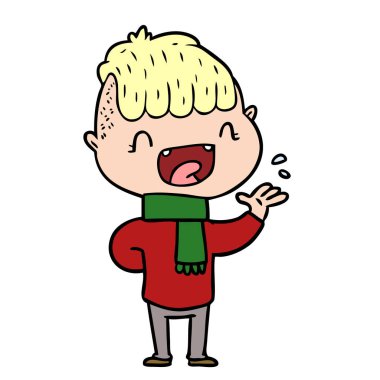 çizgi film mutlu çocuk gülüyor.