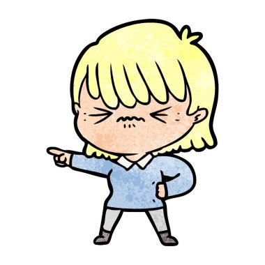 işaret rahatsız çizgi film kız