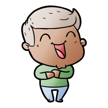vektör çizim karikatür man gülüyor