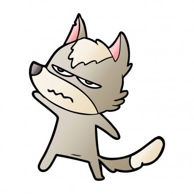 vektör çizim karikatür rahatsız kurt