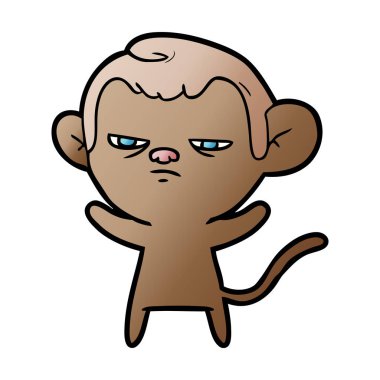 vektör çizim karikatür rahatsız maymun