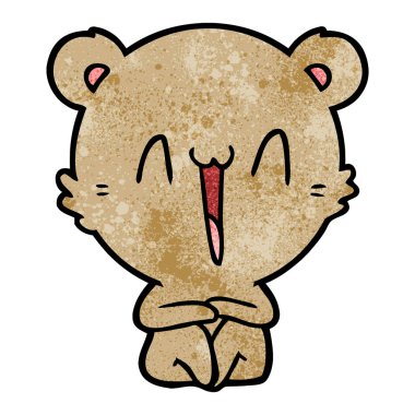 mutlu ayı oturma çizgi film