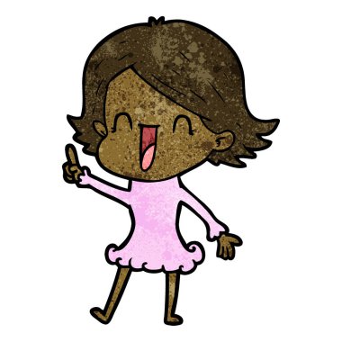 vektör çizim karikatür mutlu kadın