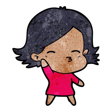 Çizgi filmdeki kadının vektör çizimi