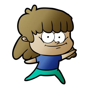 Çizgi filmdeki kadının vektör çizimi