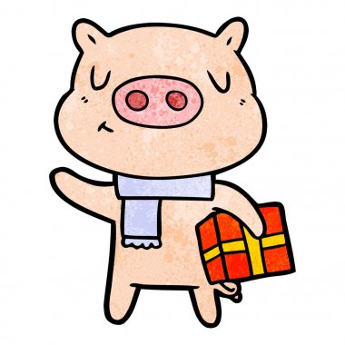 Çizgi film domuzunun vektör çizimi