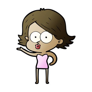 surat asmayı çizgi film kız vektör çizim