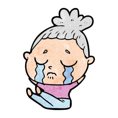 vektör çizim karikatür ağlayan kadın