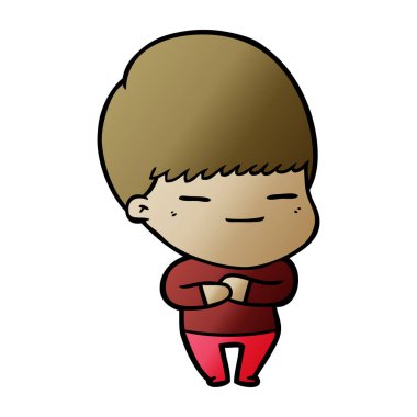 vektör çizim karikatür kendini beğenmiş çocuk