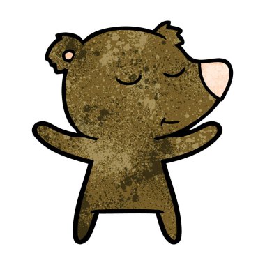 mutlu karikatür ayı vektör çizim