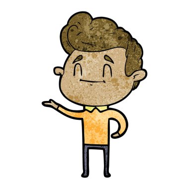 mutlu çizgi film adam vektör çizim