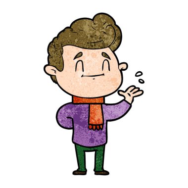 mutlu çizgi film adam vektör çizim