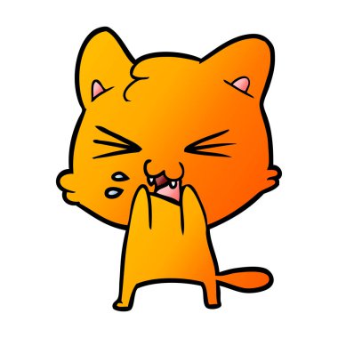 vektör çizim karikatür kedi tıslama