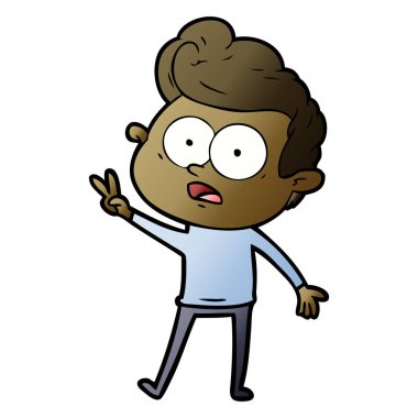 vektör çizim karikatür bakan adam