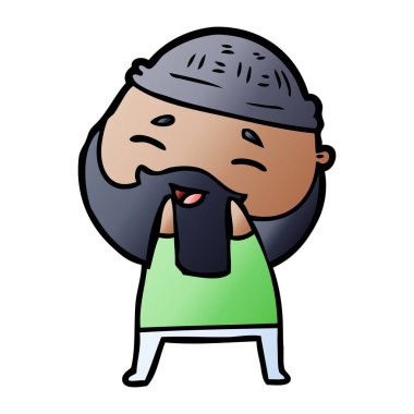 Çizgi film mutlu sakallı adam