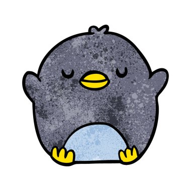 Tatlı penguen çizgi filminin vektör çizimi