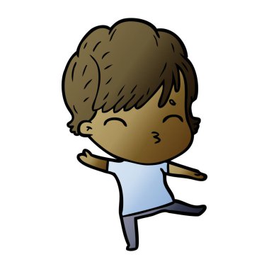 vektör çizim karikatür kadın düşünme