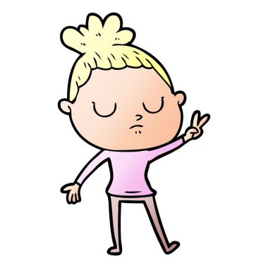 vektör çizim karikatür sakin kadın