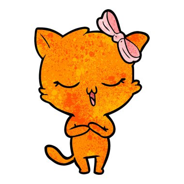 kafa yay ile karikatür kedi