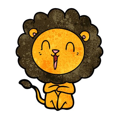 Aslan karikatür gülen vektör çizim