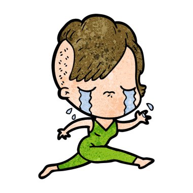 Ağlayan kızın vektör çizimi