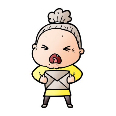 çizgi film kızgın yaşlı kadın