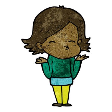 Çizgi filmdeki kadının vektör çizimi