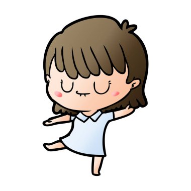 Çizgi filmdeki kadının vektör çizimi