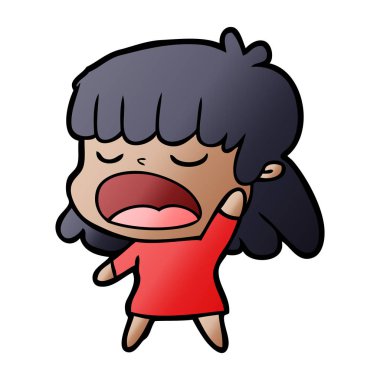 vektör çizim karikatür kadın söz