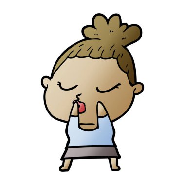 vektör çizim karikatür sakin kadın