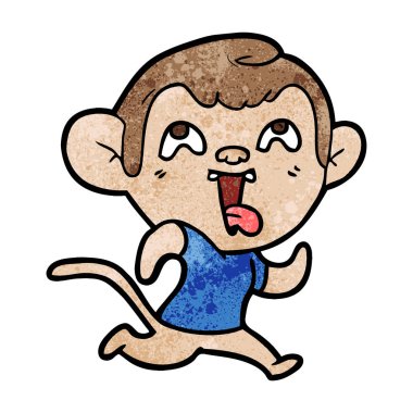 deli karikatür maymun vektör çizim