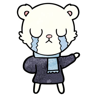 Kutup ayısı karikatür ağlıyor