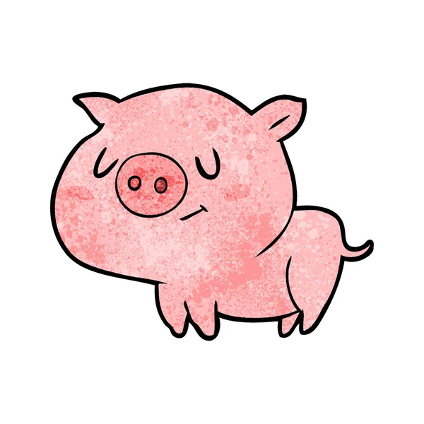 Vector Illustration Cute Cartoon Pig — Stock Vector