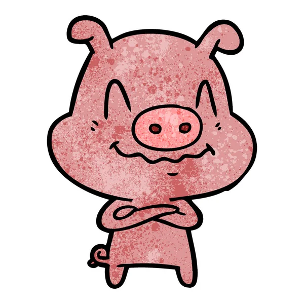 Vektor Illustration Von Cartoon Schwein — Stockvektor