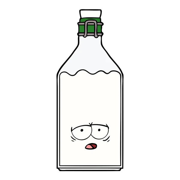 Cartoon Gammal Mjölkflaska — Stock vektor