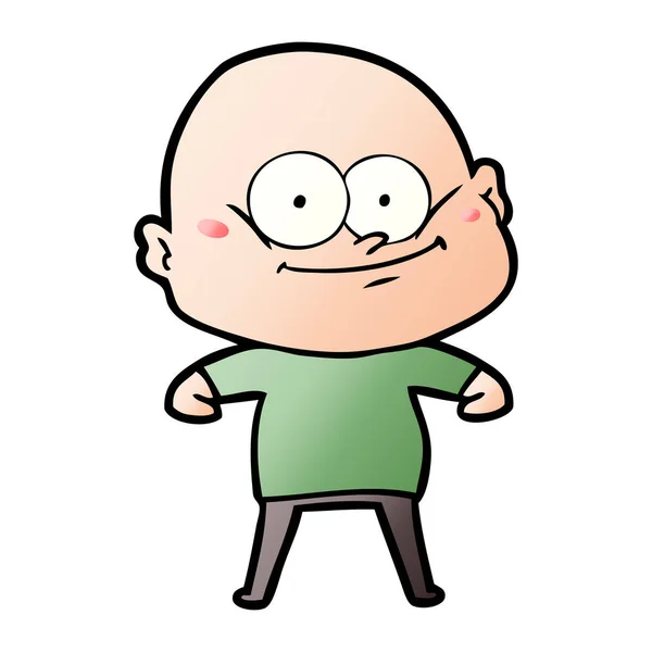 Cartoon Bald Man Staring — Stock Vector