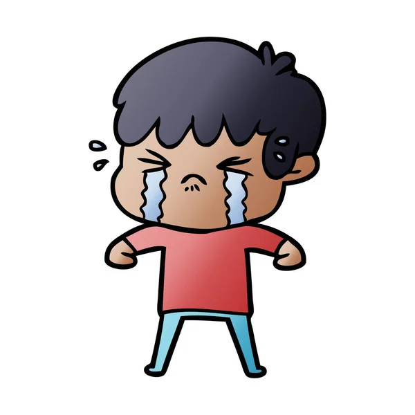 卡通男孩哭泣的媒介例证 — 图库矢量图片