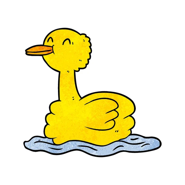 Vector Illustration Cartoon Swimming Duck — Stock Vector