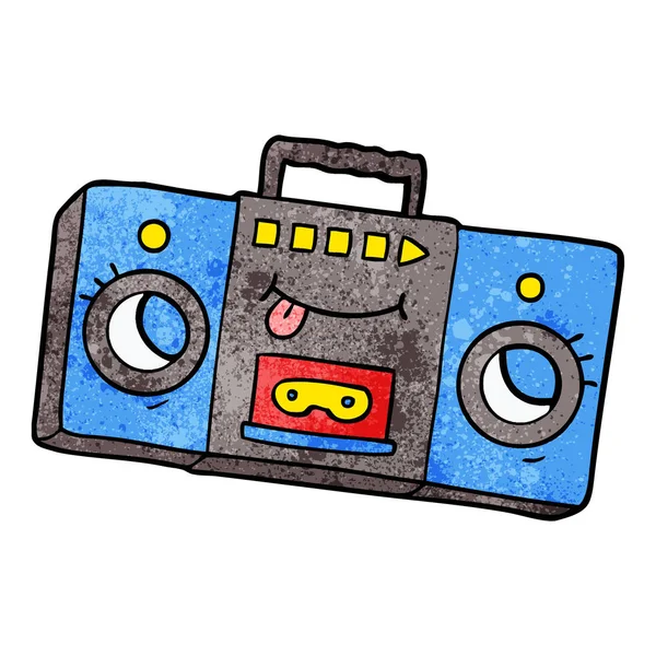 Karikatura Retro Kazetový Magnetofon — Stockový vektor